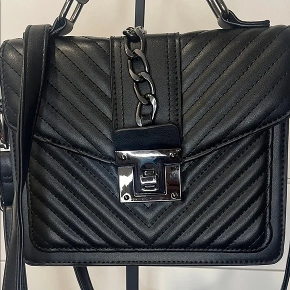 Quilted Leather Crossbody - Top Handle Satchel - Shoulder Purse - Picture 2 of 11